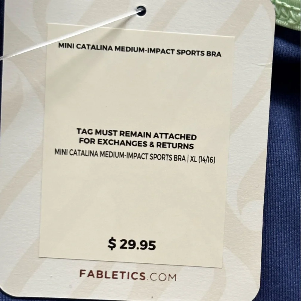 FABLETICS Mini Catalina Medium Impact Sports Bra--XL (girls 14/16)